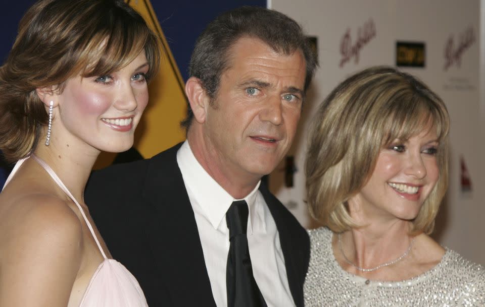 Delta, here with Mel Gibson and Olivia, paid tribute to her 