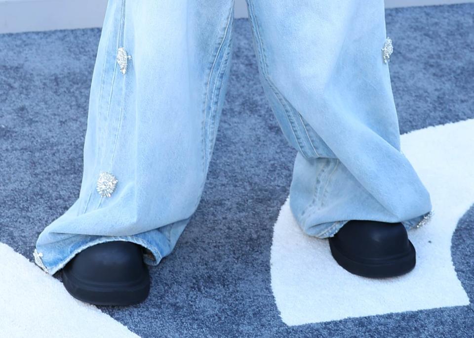 Lil Nas X, Los Angeles, denim, Balenciaga, derby shoe, campy, premiere, 'Beverly Hills Cop: Axel F'