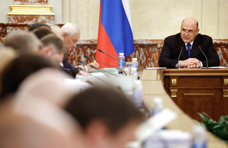 Russia's Prime Minister Mishustin chairs a meeting in Moscow