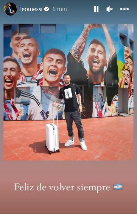 "Feliz de volver siempre", la palabra de Leo Messi al llegar al país
