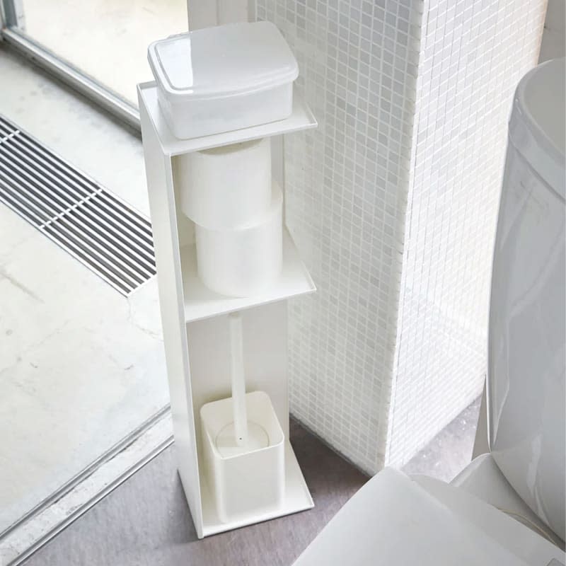 yamakazi bathroom organizer tower with toilet paper