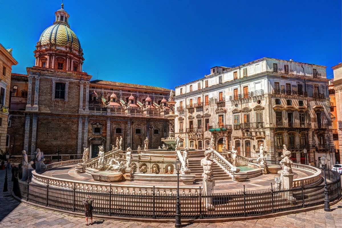 The ‘Square of Shame’, home to the Praetorian Fountain, was nicknamed due to the naked statues around it (iStock)