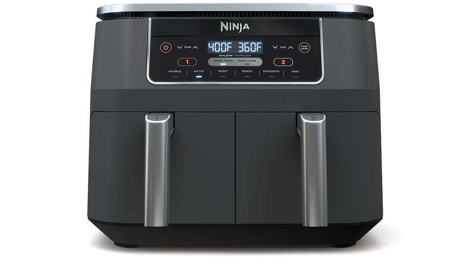 This Ninja air fryer has two baskets for cooking two things at once. (Photo: Kohl's)