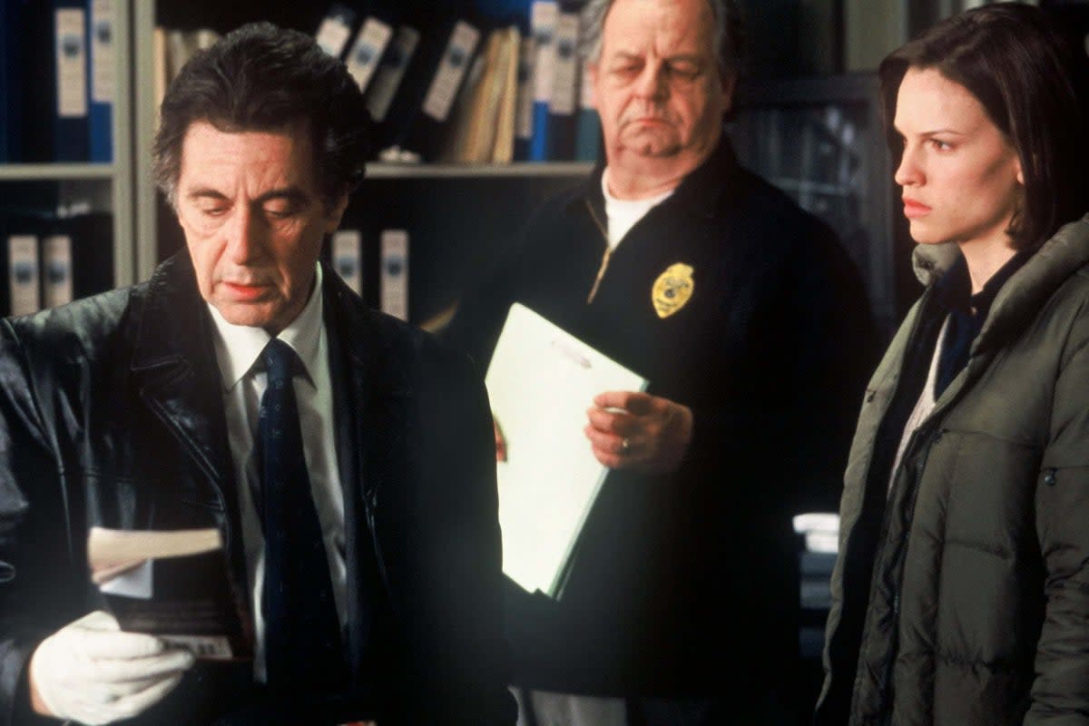 Al Pacino, Paul Dooley and Swank in Christopher Nolan’s ‘Insomnia’ (2002) (Kobal/Rex)
