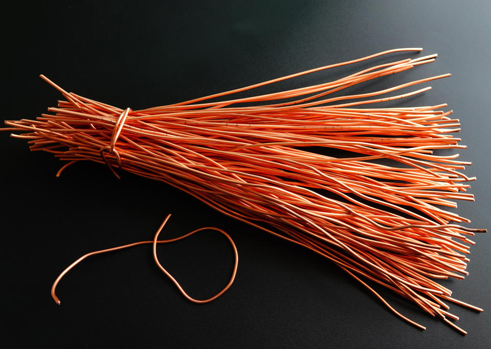 Copper wire is recovered at a scrap recycling station in Yichang, Hubei province, China on May 13, 2024.  (Photo by Costfoto/NurPhoto via Getty Images)