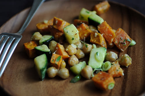 Yam, Zucchini and Chickpea Salad