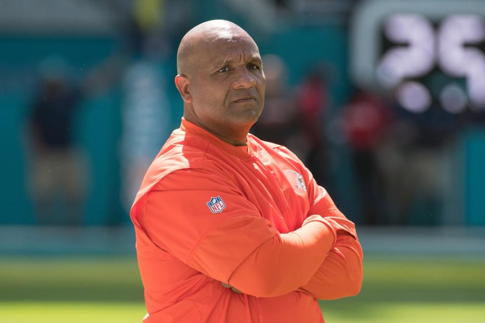 Will Browns head coach Hue Jackson be tasked with grooming a young quarterback?<br>(Getty Images)