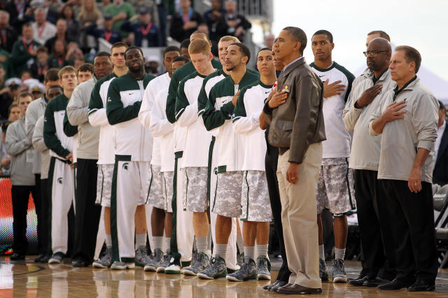 Michigan State Basketball Camo Jersey for 2011 Carrier Classic