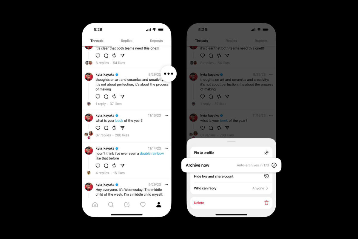 Threads is testing automatic archiving for posts
