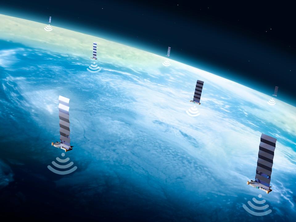 Illustration of SpaceX's Starlink network of satellites.