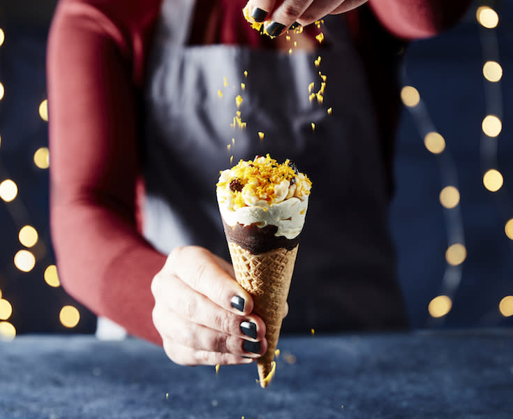 Anyone fancy a mince pie ice cream cone this Christmas? [Photo: Iceland]