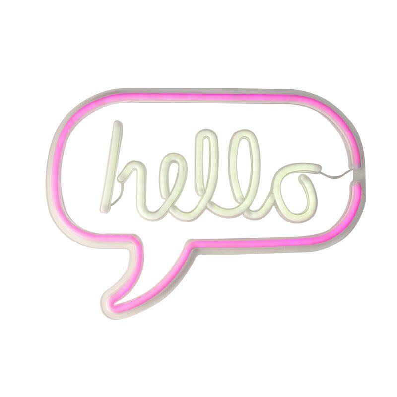 7) Northlight Seasonal Hello Bubble Neon LED Sign