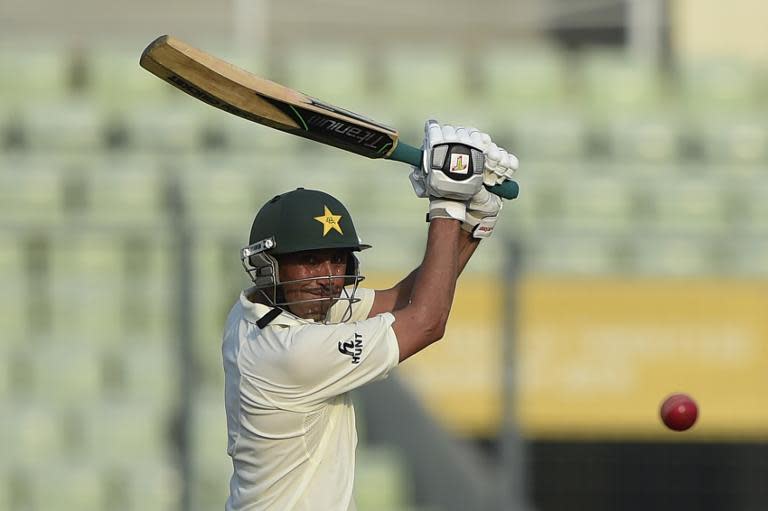 Pakistan's Younis Khan made 148 on the opening day of the second Test against Bangladesh in Dhaka on May 6, 2015