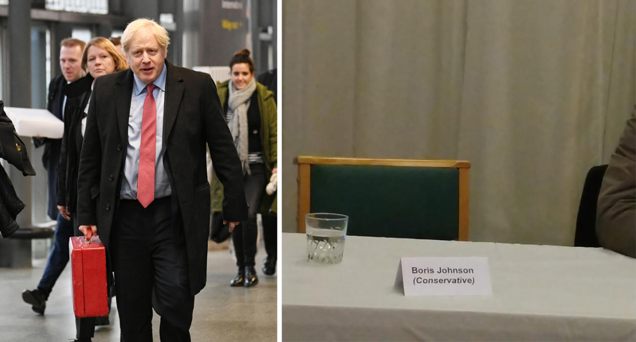 Boris Johnson was empty chaired at yesterday's hustings. (PA Images/@ARMilani_)