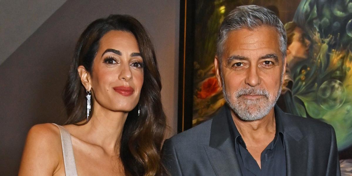 Amal Clooney Wears Silver Metallic Minidress On Dinner Date With George Clooney