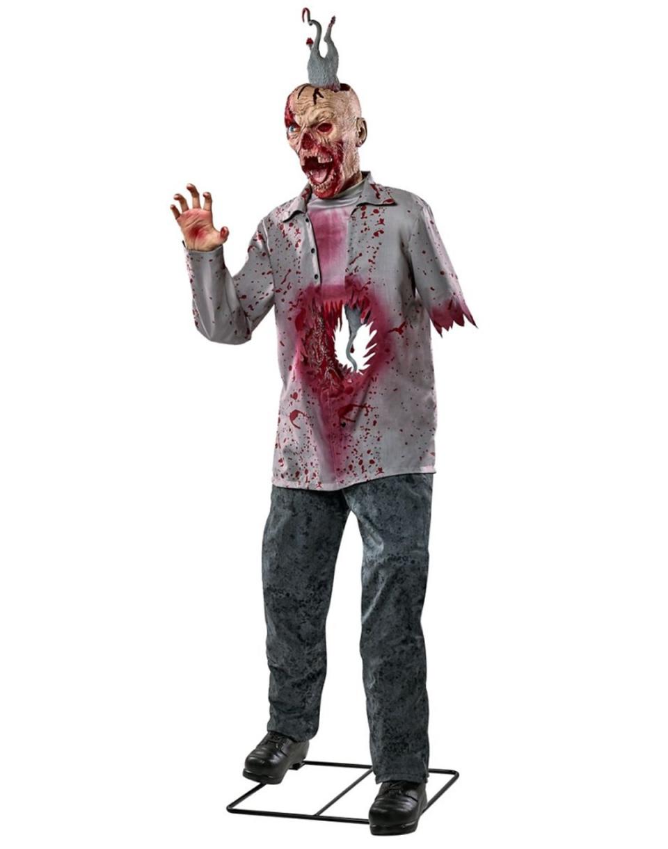 Spirit Halloween's Rick Ratman zombie animatronic figure, front view.