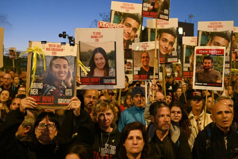 The Hostages & Missing Families Forum on Monday afternoon said this “painful news should shake every citizen in the State of Israel and lead every leader to profound soul-searching” as they made a demand for Israel to “approve the Netanyahu deal immediately!” Photo by Debbie Hill/ UPI