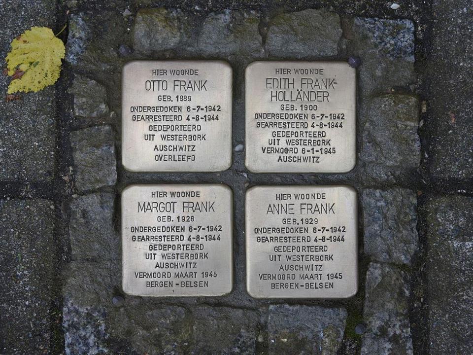 Stolpersteine commemorating the Frank family elsewhere in Amsterdam: Christian Michelides/Wikimedia Commons