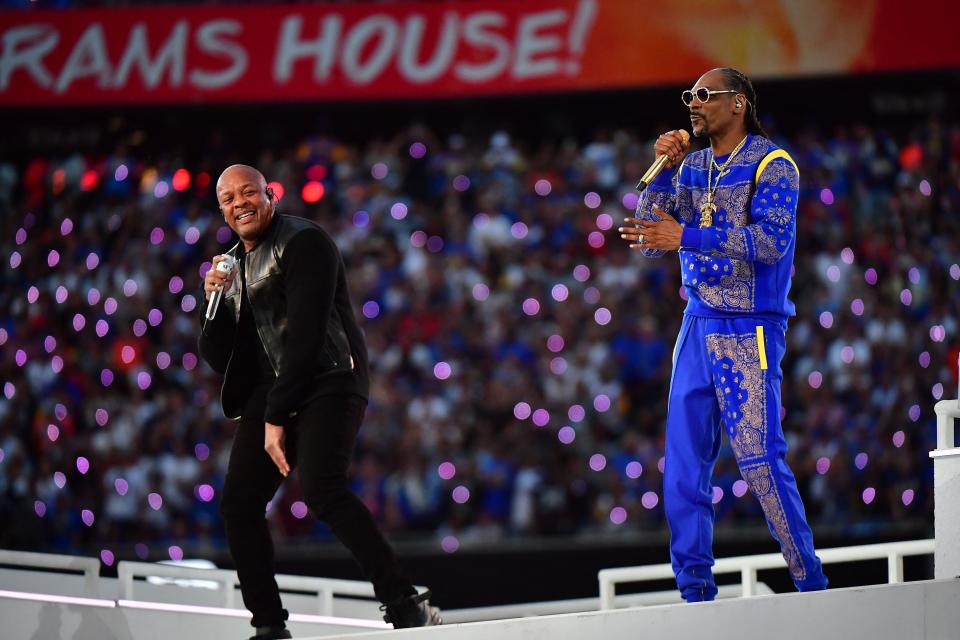 Dr Dre and Snoop Dogg had fans going nuts as they performed 'Still DRE'. Photo: Getty