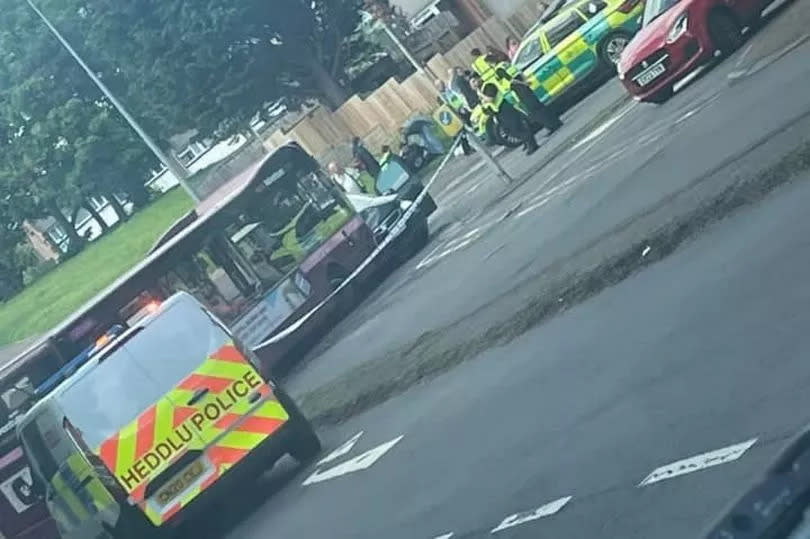 Crash between bus and car