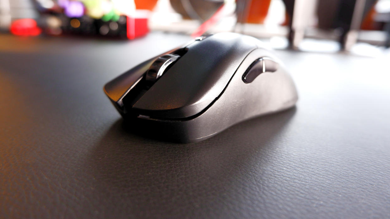  The Glorious D 2 Pro 4KHz/8KHz gaming mouse on a desk. 