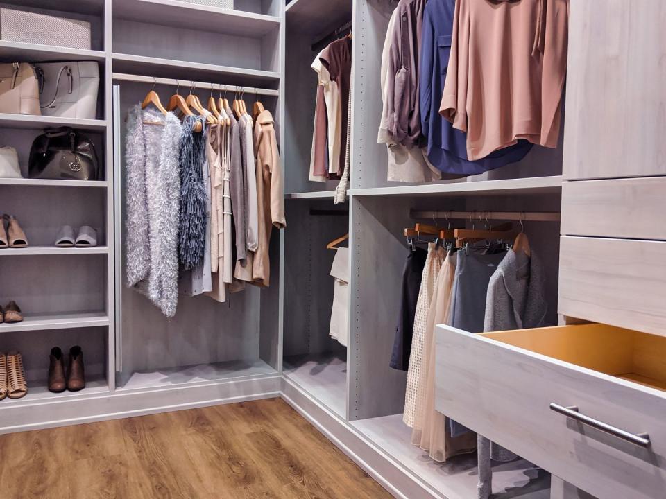 neutral walk in closet