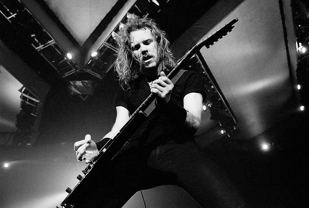 NETHERLANDS - CIRCA 1992: Guitarist James Hetfield from American Heavy Metal band Metallica performs live on stage in the Netherlands circa 1992. (Photo by Michel Linssen/Redferns)