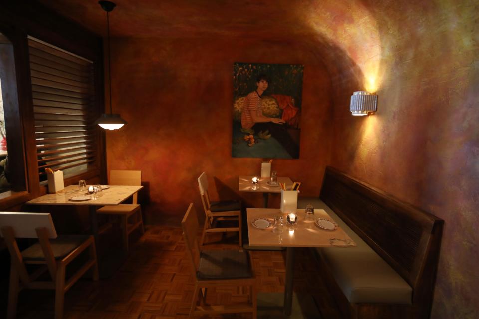 Intimate small table seating is available off the main dining room at Leonore's.