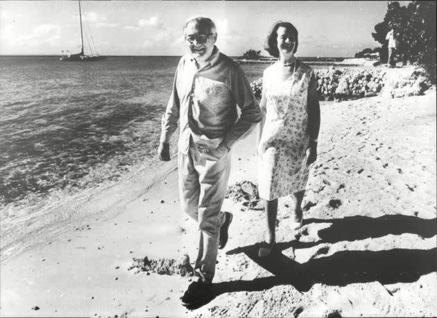 James Callaghan and wife Audrey on holiday on the beach in Guadeloupe in 1979. (Photo: Graham Wood/ANL/Shutterstock)