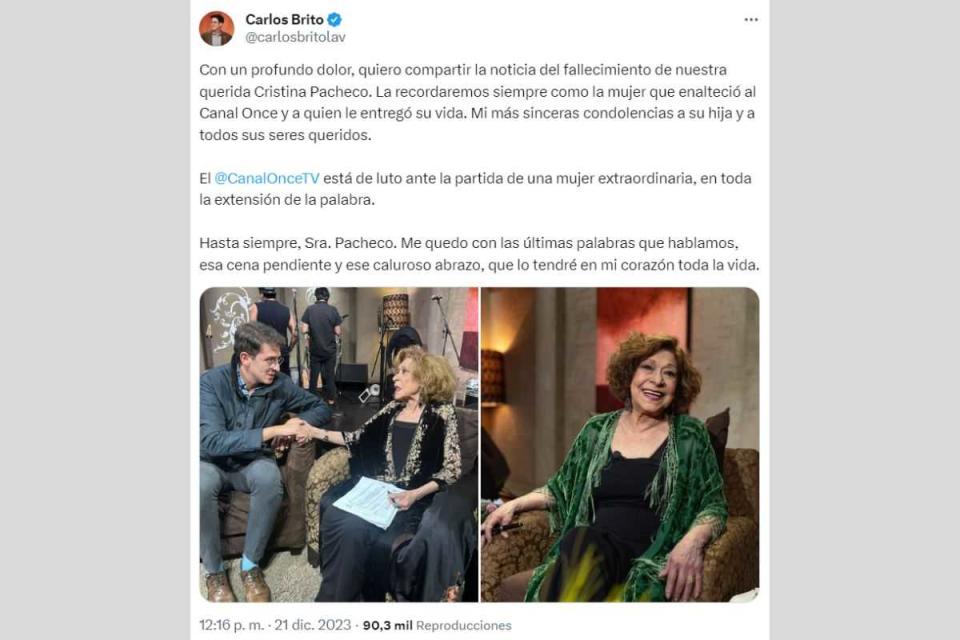 canal once muerte cristina pacheco