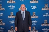 Jun 22, 2016; Las Vegas, NV, USA; Pittsburgh Penguins general manager Jim Rutherford walks the red carpet during the 2016 NHL Awards at Hard Rock Hotel and Casino. Mandatory Credit: Joshua Dahl-USA TODAY Sports