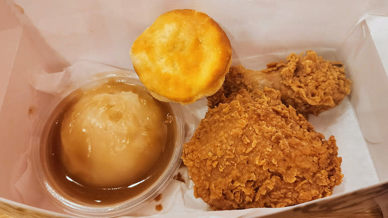 KFC chicken and mashed potatoes