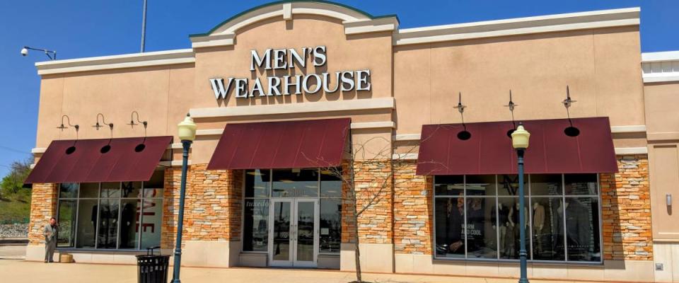 Dayton, Ohio - April 26, 2018: Men's Wearhouse location near the Dayton Mall. The clothing chain specializes in suit sales and rentals.