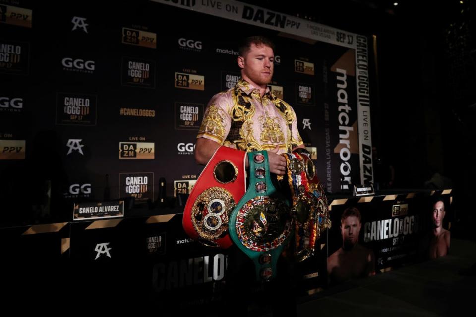 Canelo Alvarez will put his status as undisputed super-middleweight champion on the line (Getty Images)
