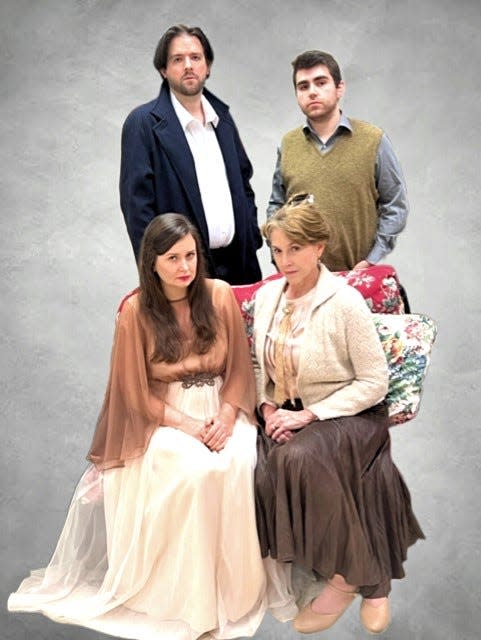 'The Glass Menagerie' cast, from left, Jaimie Harwood (sitting), Josh Bailey, Steven Sullivan, and Carolyn Stringer.