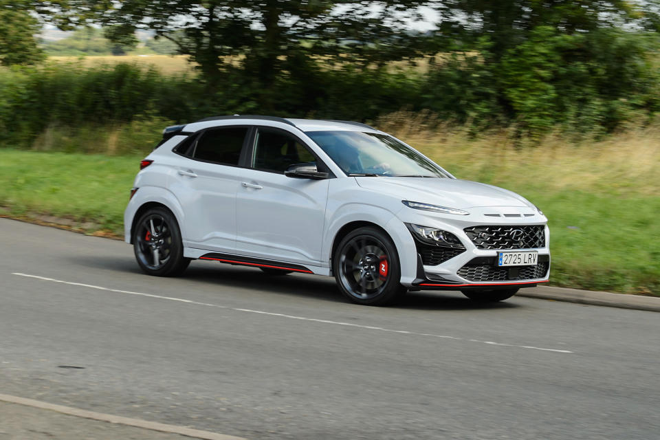 <p class="xmsonormal"><span>The hot hatch has evolved to take in the compact crossover and one of the best of this sub-set is the Hyundai Kona N. It’s a left-field choice but one that comes with a 276bhp 2.0-litre turbo engine that drives the front wheels. Get it off the line cleanly and the Kona N can manage 0-62mph in 5.5 seconds, and it will head on to 149mph.</span> </p><p class="xmsonormal"><span>Twiddle with the drive settings and you can enjoy a crackling exhaust note, along with sharper throttle and steering responses. It all makes the Kona N an unexpectedly fun small, fast car, with used prices starting at <strong>£25,300</strong>.</span></p>