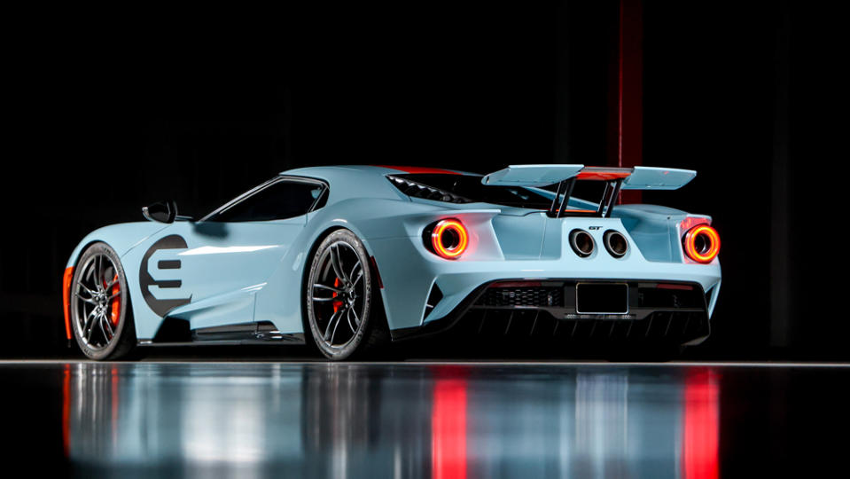 A 2019 Ford GT Heritage Edition supercar.