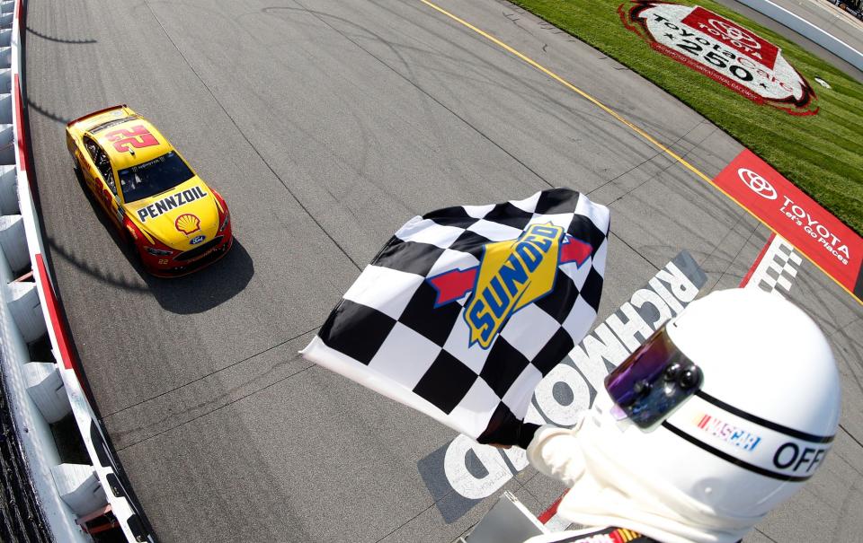 Joey Logano got his first win of 2017 on Sunday at Richmond. (Getty)