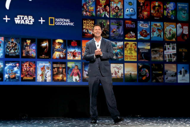 ANAHEIM, CALIFORNIA - AUGUST 23: Chairman of Direct-to-Consumer & International division of The Walt Disney Company Kevin Mayer took part today in the Disney+ Showcase at Disney's D23 EXPO 2019 in Anaheim, Calif.  (Photo by Jesse Grant/Getty Images for Disney)