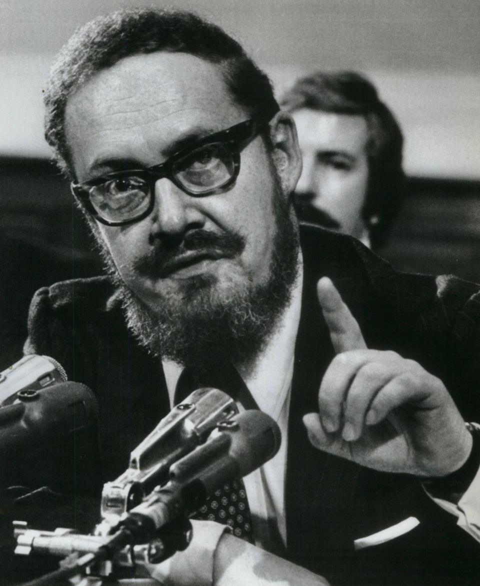 Robert Bork, who at the time this photo was taken was acting attorney general, answers a question during an appearance before a House Judiciary subcommittee in Washington in 1973.