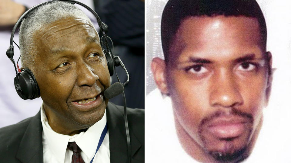 John Thompson is pictured on the left and a mugshot of notorious drug kingpin Rayful Edmond on the right.