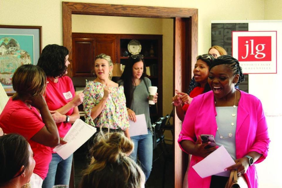 New members of the Junior League of Greenville get together to meet for the first time and begin learning about the organization. Recruiting for the next class will begin in October.