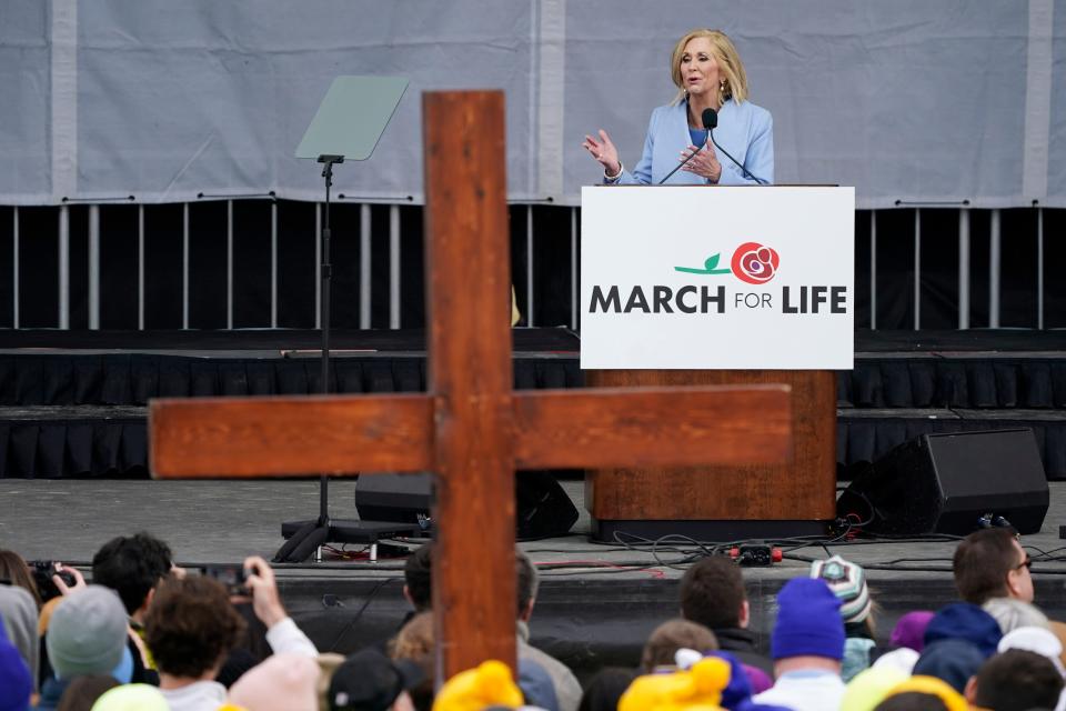 Mississippi Attorney General Lynn Fitch speaks during the March for Life rally, Friday, Jan. 20, 2023, in Washington.