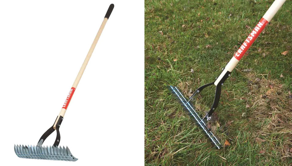 Mann recommends a thatching rake for planting new grass seed. (Photo: Lowe's)