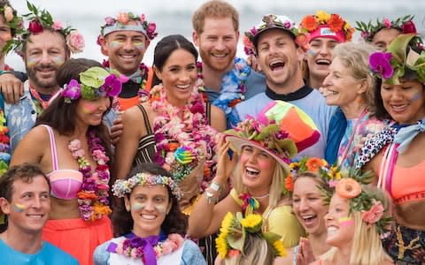 Prince Harry, Duke of Sussex and Meghan, Duchess of Sussex visit Bondi Beach in Sydney, - Credit: Samir Hussein /Wireimage