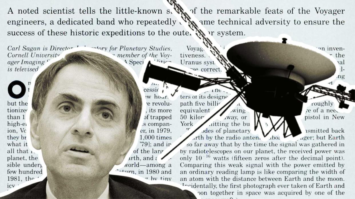 Carl Sagan in 1986: 'Voyager has become a new kind of intelligent being—part robot, part human' photo