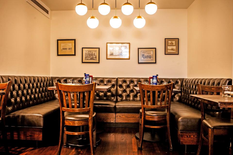 A segment of the dining area is shown at new restaurant Lewes Oyster House located in the historic district of downtown Lewes, Del., Tuesday, November 1, 2022.