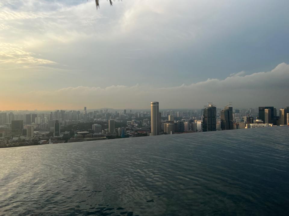 The pool at MBS overlooking the city.