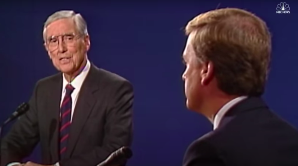 Lloyd Bentsen tells Dan Quayle he's 