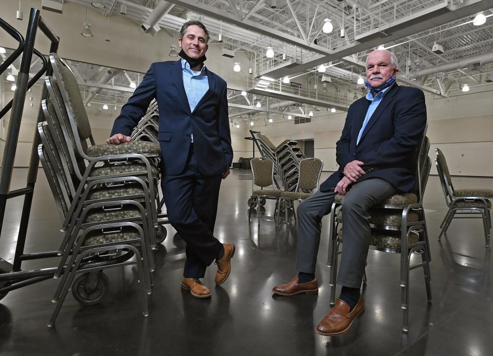 Bayfront Convention Center General Manager Gus Pine, left, and Erie Events Executive Director Casey Wells are shown, Nov. 11, 2020. Pine took over for Wells in January.